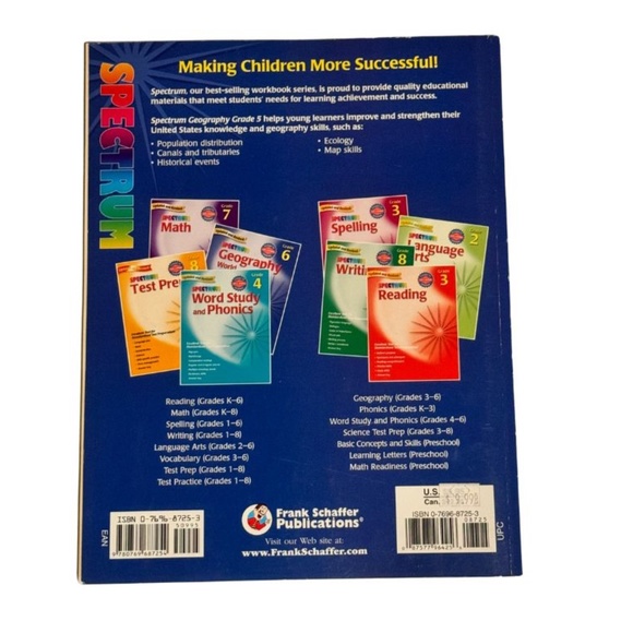Set of 5 Spectrum Teaching Resources-5th grade- Math, ELA, Geography, Test Prep - Picture 5 of 11